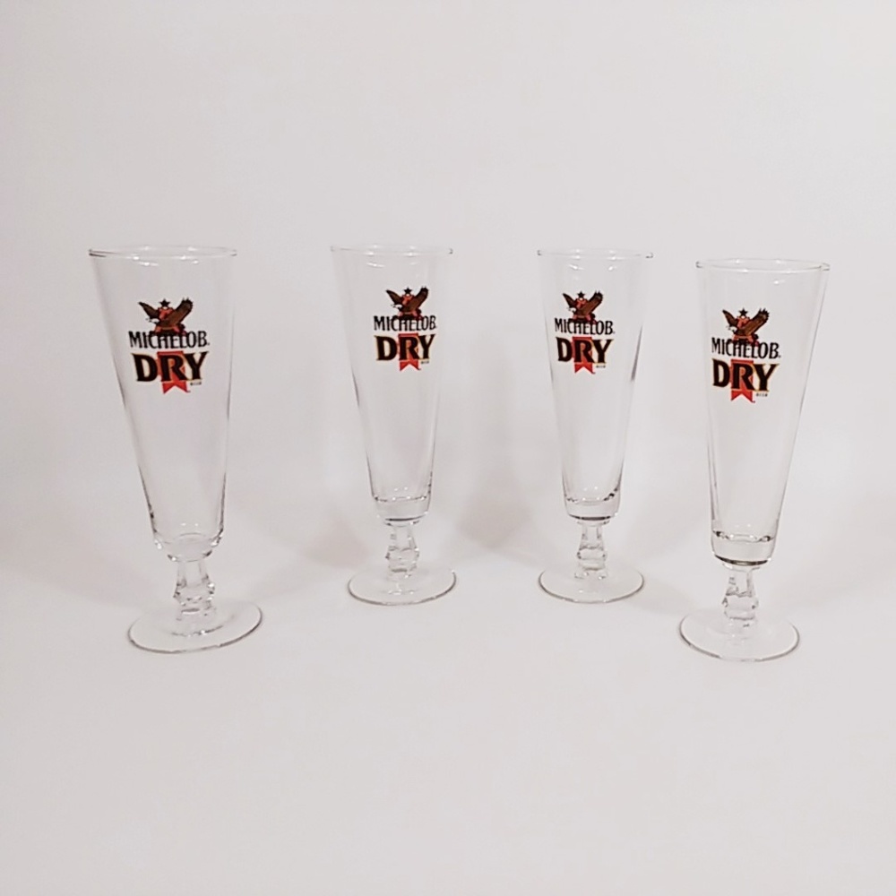 Michelob Dry Pilsner Glasses - Set of 4
